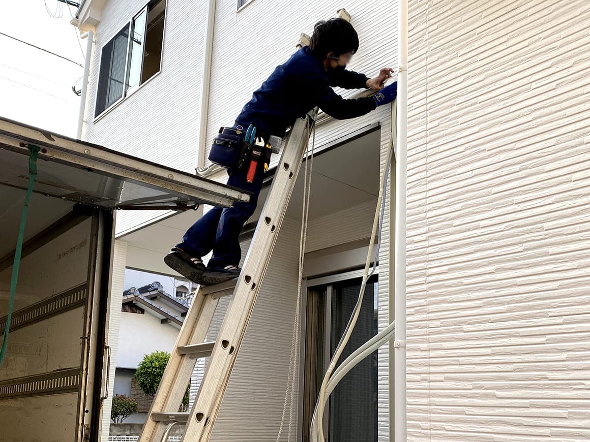 個人住宅のエアコン取り付け工事